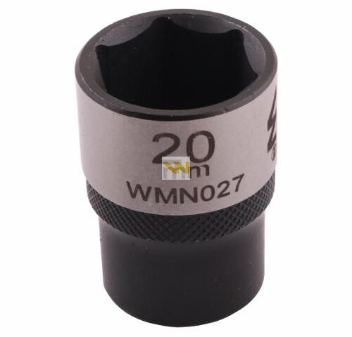 Nasadka sześciokątna 1/2". 20 mm. CrV50BV30. DIN 3124. Waryński