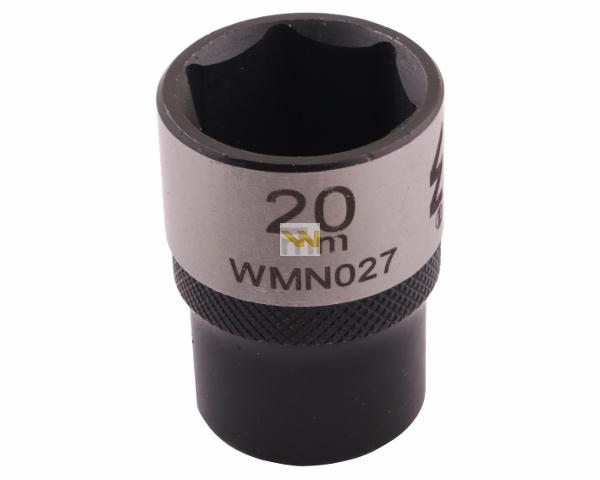 Nasadka sześciokątna 1/2". 20 mm. CrV50BV30. DIN 3124. Waryński