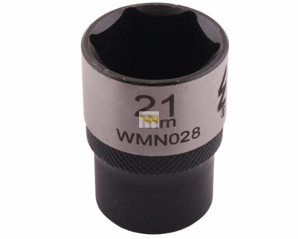 Nasadka sześciokątna 1/2". 21 mm. CrV50BV30. DIN 3124. Waryński