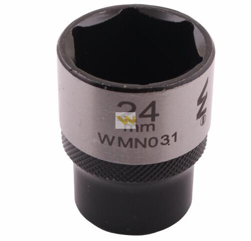 Nasadka sześciokątna 1/2". 24 mm. CrV50BV30. DIN 3124. Waryński