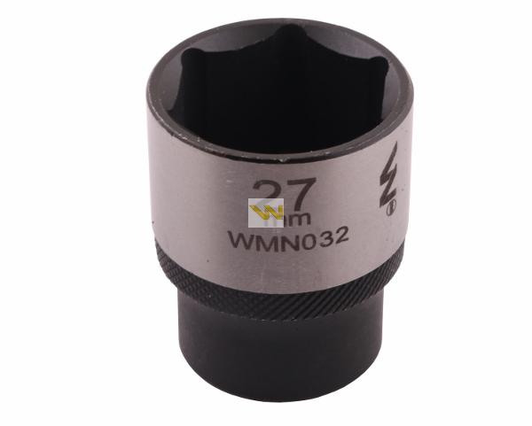 Nasadka sześciokątna 1/2". 27 mm. CrV50BV30. DIN 3124. Waryński