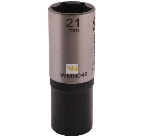 Nasadka sześciokątna 1/2". 21 mm. długa. CrV50BV30. DIN 3124. Waryński