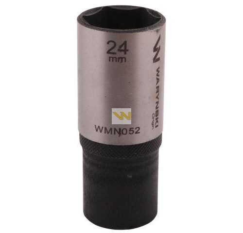 Nasadka sześciokątna 1/2". 24 mm. długa. CrV50BV30. DIN 3124. Waryński