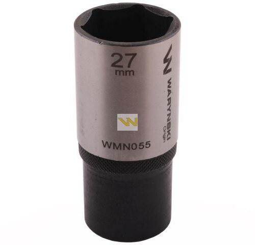 Nasadka sześciokątna 1/2". 27 mm. długa. CrV50BV30. DIN 3124. Waryński