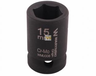 Nasadka udarowa sześciokątna 1/2". 15 mm. CrMo. DIN 3129. Waryński