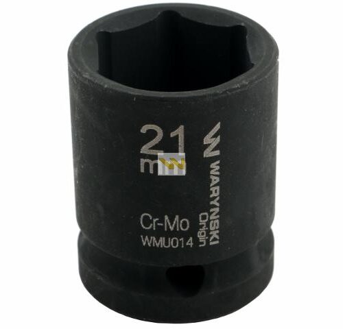 Nasadka udarowa sześciokątna 1/2". 21 mm. CrMo. DIN 3129. Waryński
