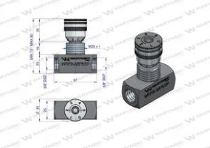 Zawór dławiący WRFB 90 3/8" BSP WARYŃSKI | WRFB-3/8BSP