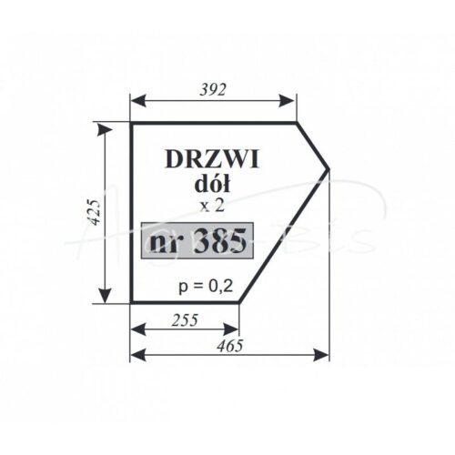 Szyba drzwi dolna C360 NR 385
