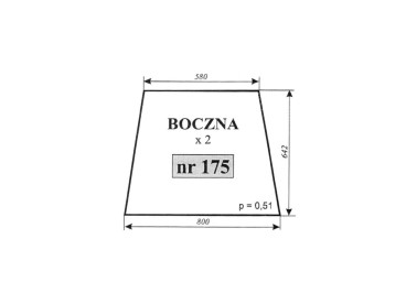 SZYBA BOCZNA C-330 C-360 MF KOŹMIN 175