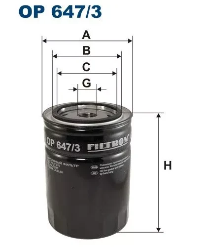 FILTR OLEJU PP 7.1.1     OP 647/3