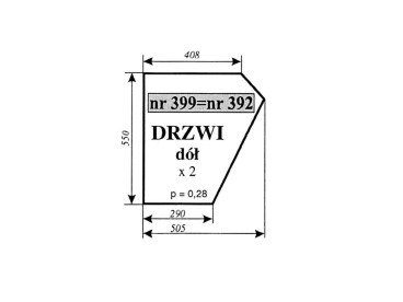SZYBA NR 392=399 DRZWI DÓŁ