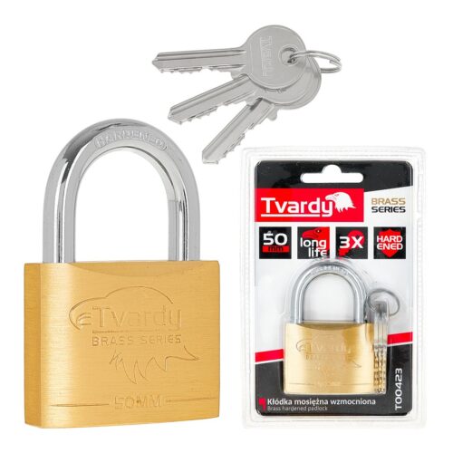 Kłódka mosiężna wzmocniona 50 mm TVARDY Brass-Series T00423