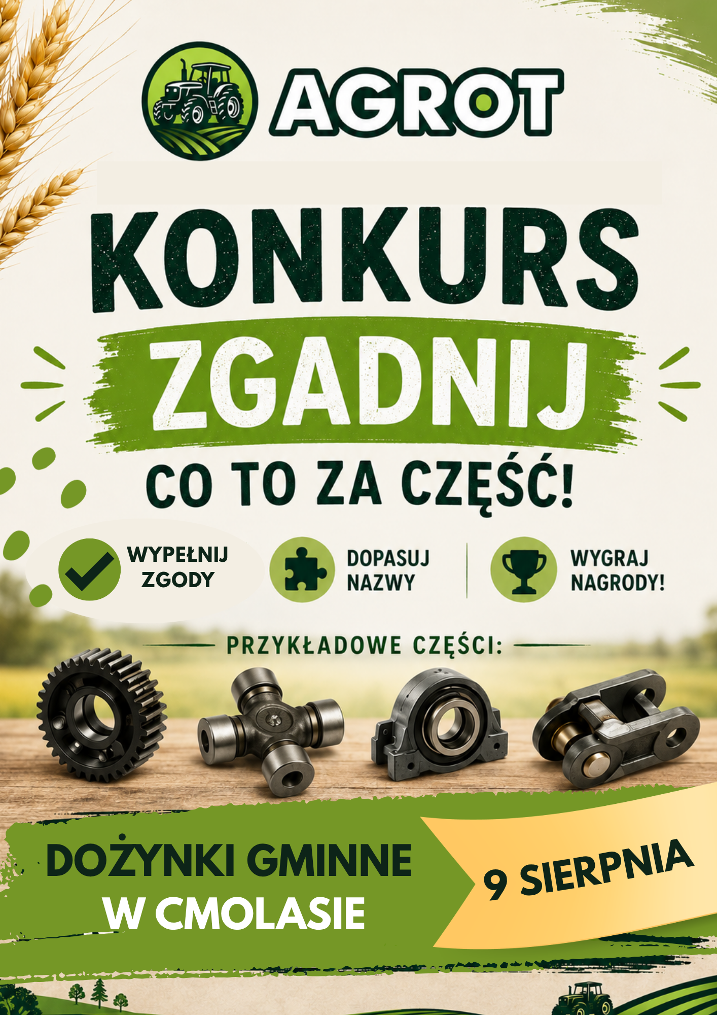 plakat agrot.pl który zaprasza na dożynki w cmolasie